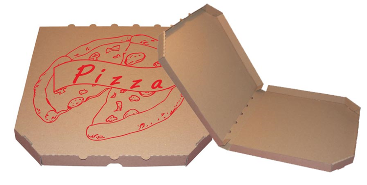 Obrázek z Pizza krabice, 50 cm, hnědo hnědá s potiskem 