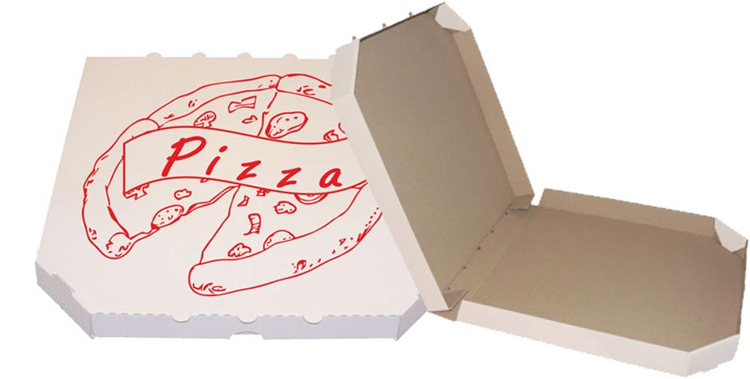 Obrázek z Pizza krabice, 45 cm, bílo hnědá s potiskem 